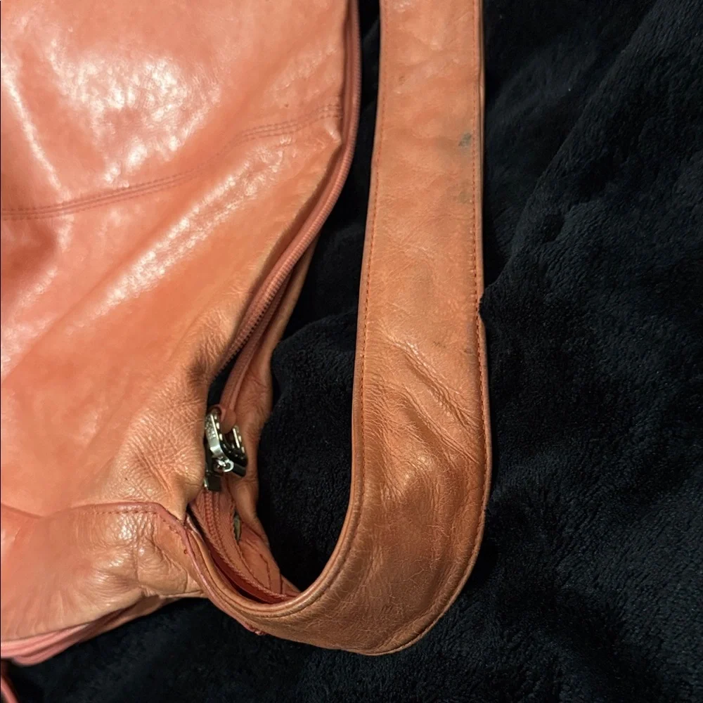 HOBO Bold Coral pink Leather Vintage Hobo Bag